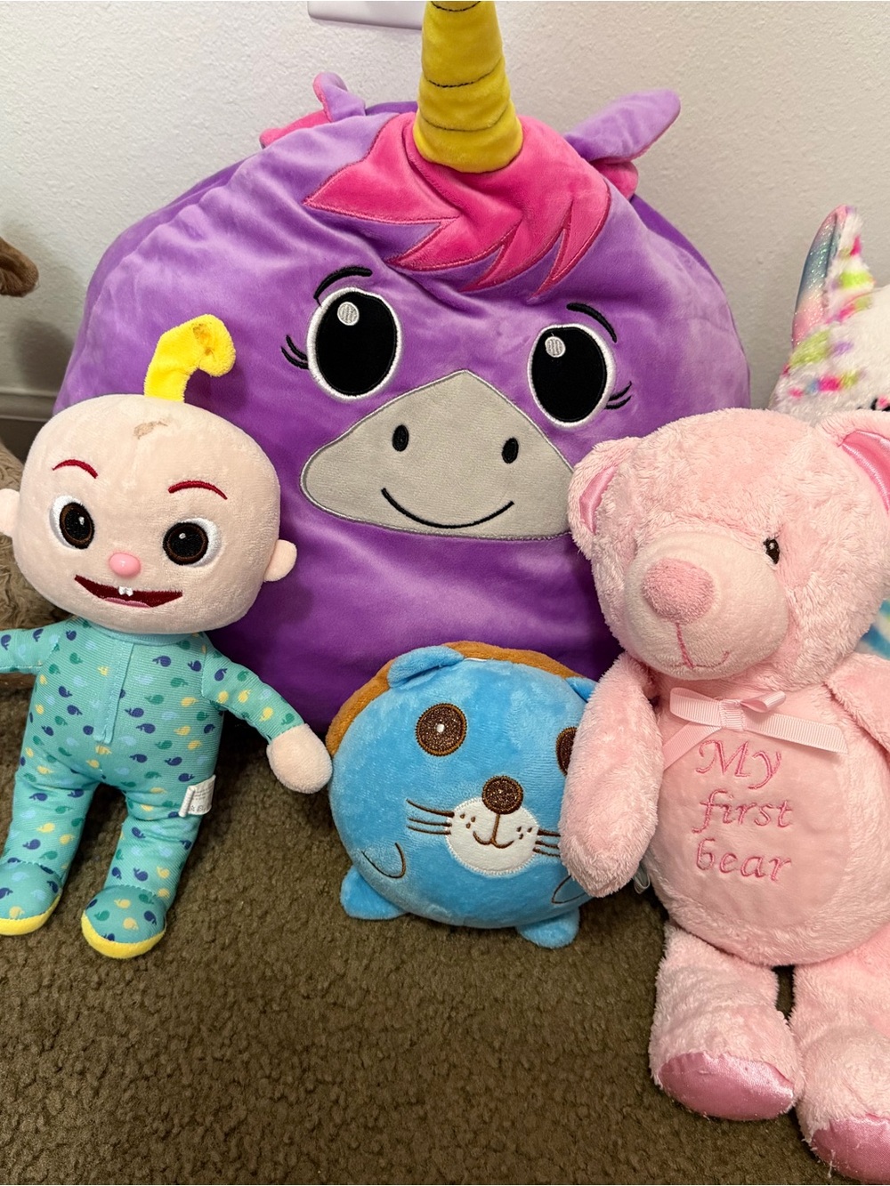 Lot of 6 Kids Plush Stuffed Animals Unicorn Bear Baby Doll Mixed Toy Bundle
